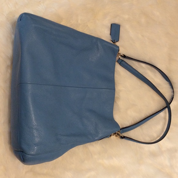 Coach Blue Leather Double Handle Bag - Picture 9 of 9